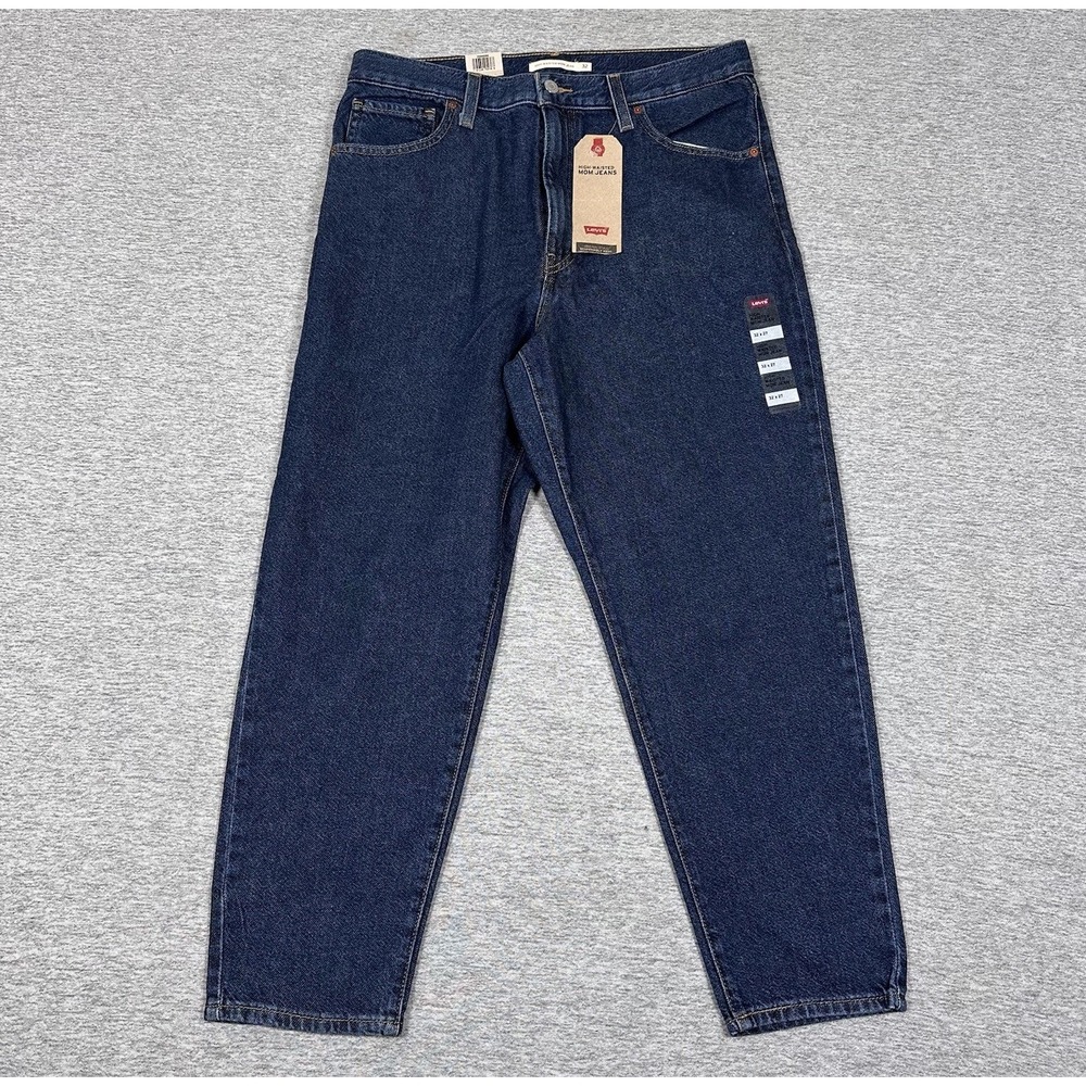 Levi's High Waisted Mom Jeans Womens Size 32x27 Blue Denim Relaxed Tapered NEW